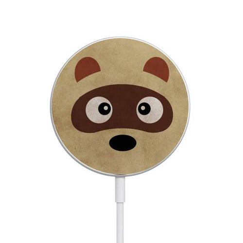 S2825 Cute Cartoon Raccoon Magnetic Wireless Charger Pad with MagSafe 15W for iPhone 16 15 14 13 12