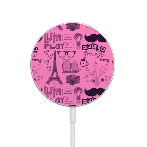 S2885 Paris Pink Magnetic Wireless Charger Pad with MagSafe 15W for iPhone 16 15 14 13 12