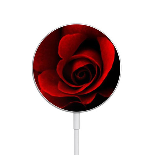 S2898 Red Rose Magnetic Wireless Charger Pad with MagSafe 15W for iPhone 16 15 14 13 12
