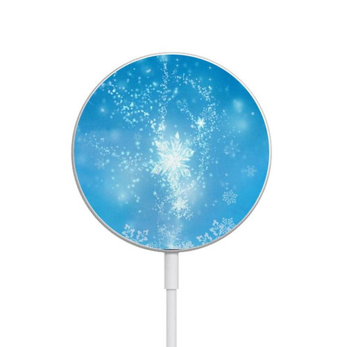 S2923 Frozen Snow Spell Magic Magnetic Wireless Charger Pad with MagSafe 15W for iPhone 16 15 14 13 12