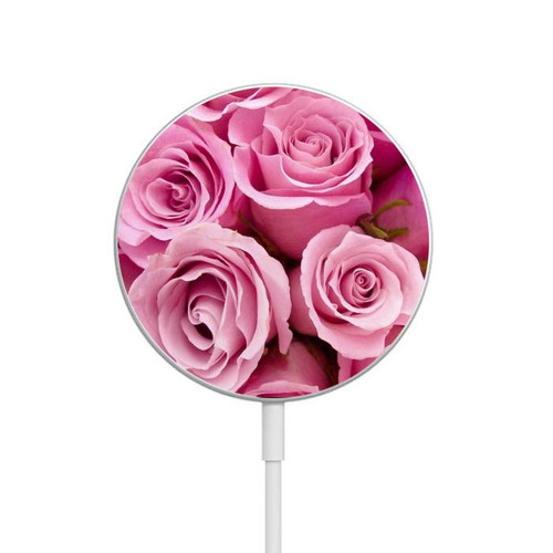 S2943 Pink Rose Magnetic Wireless Charger Pad with MagSafe 15W for iPhone 16 15 14 13 12