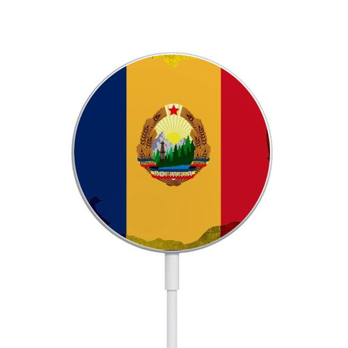 S3021 Romania Flag Magnetic Wireless Charger Pad with MagSafe 15W for iPhone 16 15 14 13 12