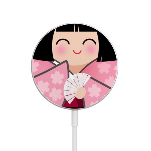 S3042 Japan Girl Hina Doll Kimono Sakura Magnetic Wireless Charger Pad with MagSafe 15W for iPhone 16 15 14 13 12 S3042 Japan Girl Hina Doll Kimono Sakura Magnetic Wireless Charger Pad with MagSafe 15W for iPhone 16 15 14 13 12