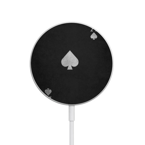 S3152 Black Ace of Spade Magnetic Wireless Charger Pad with MagSafe 15W for iPhone 16 15 14 13 12