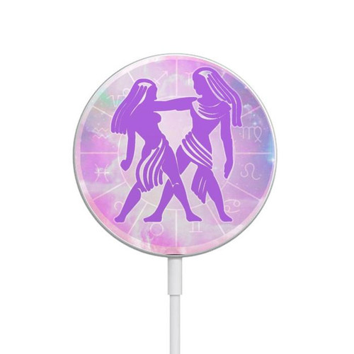 S3259 Zodiac Gemini Magnetic Wireless Charger Pad with MagSafe 15W for iPhone 16 15 14 13 12