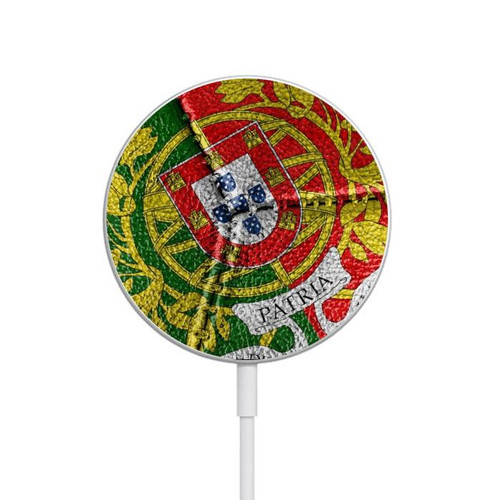 S3300 Portugal Flag Vintage Football Graphic Magnetic Wireless Charger Pad with MagSafe 15W for iPhone 16 15 14 13 12