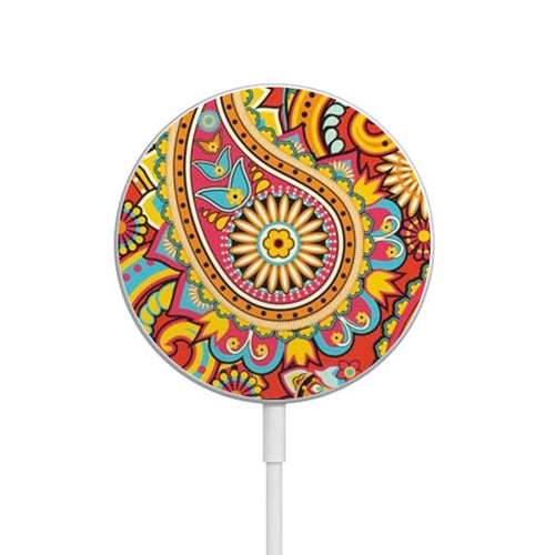 S3402 Floral Paisley Pattern Seamless Magnetic Wireless Charger Pad with MagSafe 15W for iPhone 16 15 14 13 12