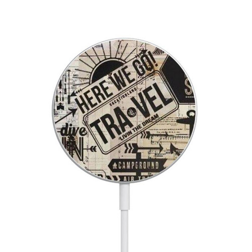 S3441 Vintage Travel Magnetic Wireless Charger Pad with MagSafe 15W for iPhone 16 15 14 13 12
