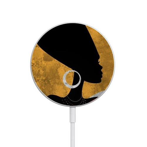 S3453 African Queen Nefertiti Silhouette Magnetic Wireless Charger Pad with MagSafe 15W for iPhone 16 15 14 13 12