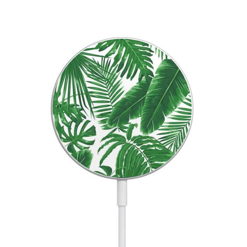 S3457 Paper Palm Monstera Magnetic Wireless Charger Pad with MagSafe 15W for iPhone 16 15 14 13 12