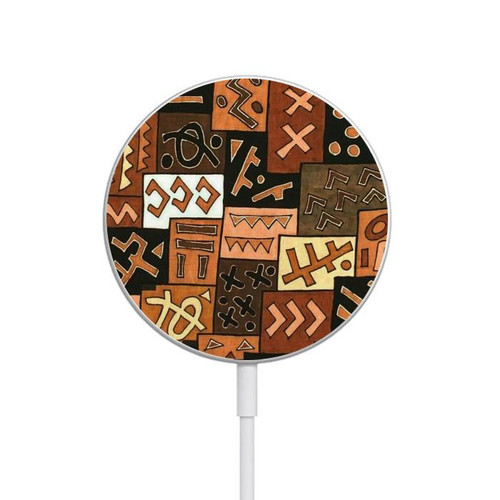 S3460 Mali Art Pattern Magnetic Wireless Charger Pad with MagSafe 15W for iPhone 16 15 14 13 12