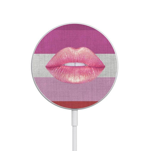 S3473 LGBT Lesbian Flag Magnetic Wireless Charger Pad with MagSafe 15W for iPhone 16 15 14 13 12