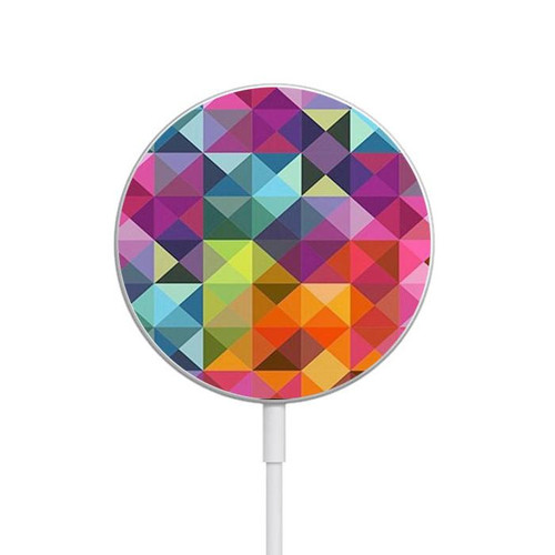 S3477 Abstract Diamond Pattern Magnetic Wireless Charger Pad with MagSafe 15W for iPhone 16 15 14 13 12