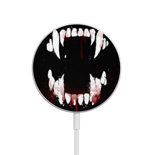 S3527 Vampire Teeth Bloodstain Magnetic Wireless Charger Pad with MagSafe 15W for iPhone 16 15 14 13 12