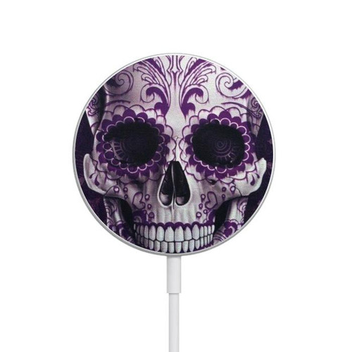 S3582 Purple Sugar Skull Magnetic Wireless Charger Pad with MagSafe 15W for iPhone 16 15 14 13 12