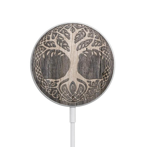 S3591 Viking Tree of Life Symbol Magnetic Wireless Charger Pad with MagSafe 15W for iPhone 16 15 14 13 12