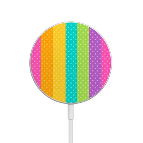 S3678 Colorful Rainbow Vertical Magnetic Wireless Charger Pad with MagSafe 15W for iPhone 16 15 14 13 12
