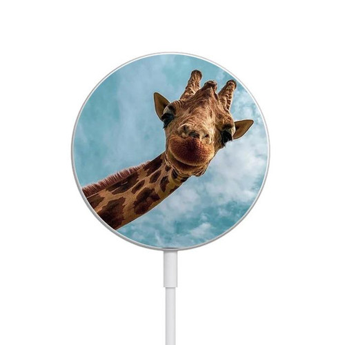 S3680 Cute Smile Giraffe Magnetic Wireless Charger Pad with MagSafe 15W for iPhone 16 15 14 13 12