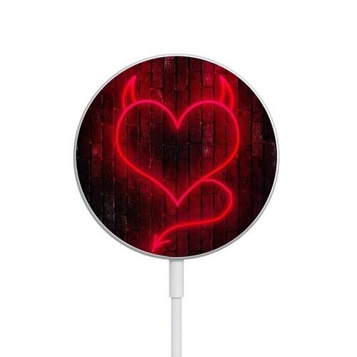 S3682 Devil Heart Magnetic Wireless Charger Pad with MagSafe 15W for iPhone 16 15 14 13 12