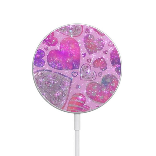 S3710 Pink Love Heart Magnetic Wireless Charger Pad with MagSafe 15W for iPhone 16 15 14 13 12