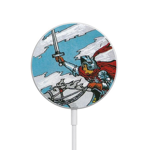 S3731 Tarot Card Knight of Swords Magnetic Wireless Charger Pad with MagSafe 15W for iPhone 16 15 14 13 12