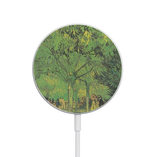 S3748 Van Gogh A Lane in a Public Garden Magnetic Wireless Charger Pad with MagSafe 15W for iPhone 16 15 14 13 12