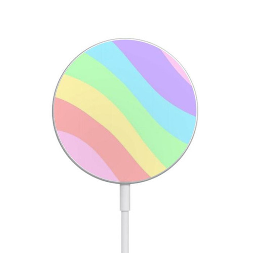 S3810 Pastel Unicorn Summer Wave Magnetic Wireless Charger Pad with MagSafe 15W for iPhone 16 15 14 13 12