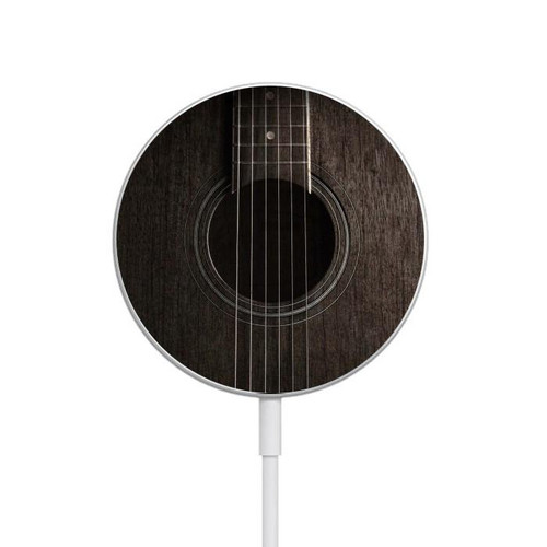 S3834 Old Woods Black Guitar Magnetic Wireless Charger Pad with MagSafe 15W for iPhone 16 15 14 13 12