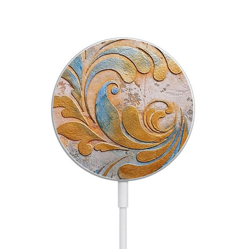 S3875 Canvas Vintage Rugs Magnetic Wireless Charger Pad with MagSafe 15W for iPhone 16 15 14 13 12