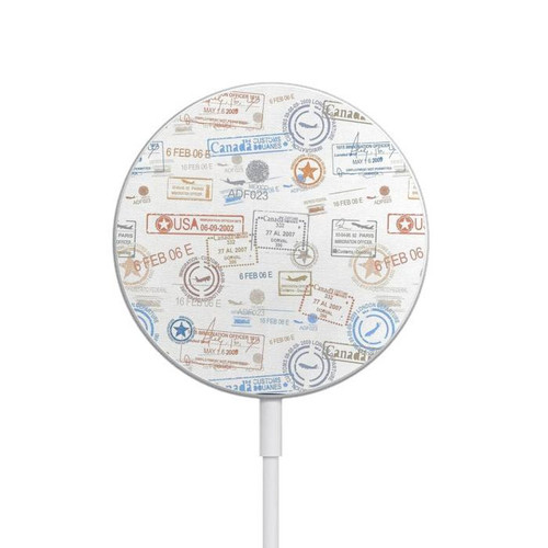 S3903 Travel Stamps Magnetic Wireless Charger Pad with MagSafe 15W for iPhone 16 15 14 13 12