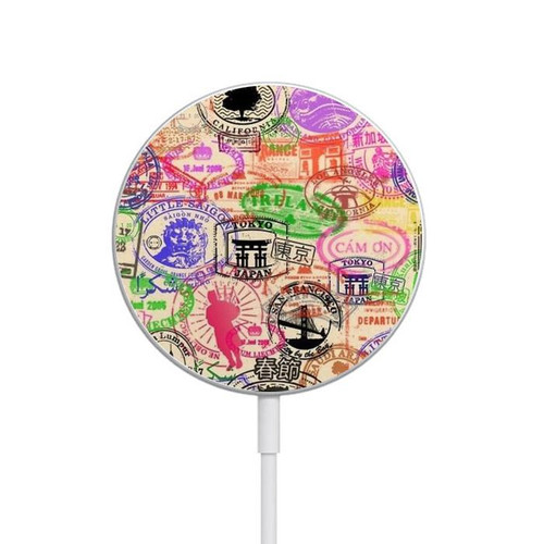 S3904 Travel Stamps Magnetic Wireless Charger Pad with MagSafe 15W for iPhone 16 15 14 13 12