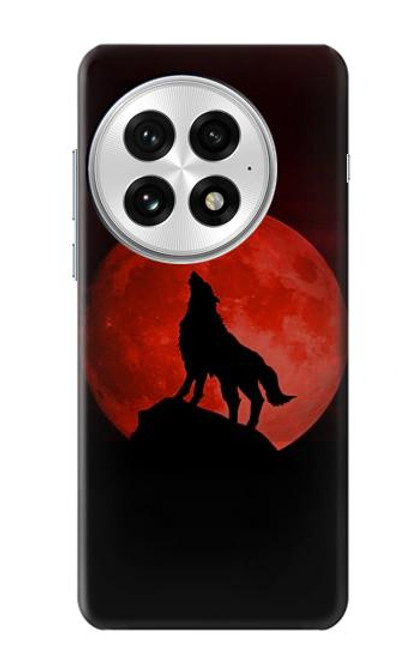 S2955 Wolf Howling Red Moon Case For OnePlus 13