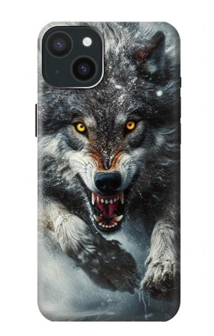S3965 Angry Wolf Running Case For iPhone 15 Plus