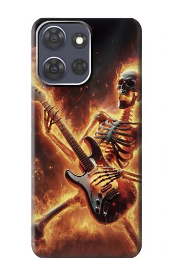 S3984 Fire Skeleton Playing Guitar Case For Motorola Moto G Power (2025,2026)
