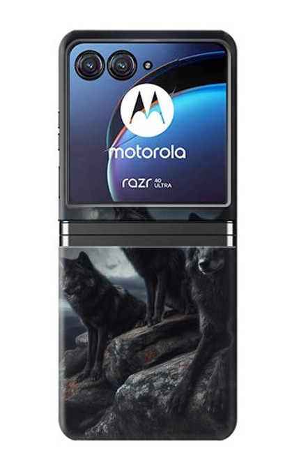 S3970 Black Wolf Full Moon Case For Motorola Razr 40 Ultra
