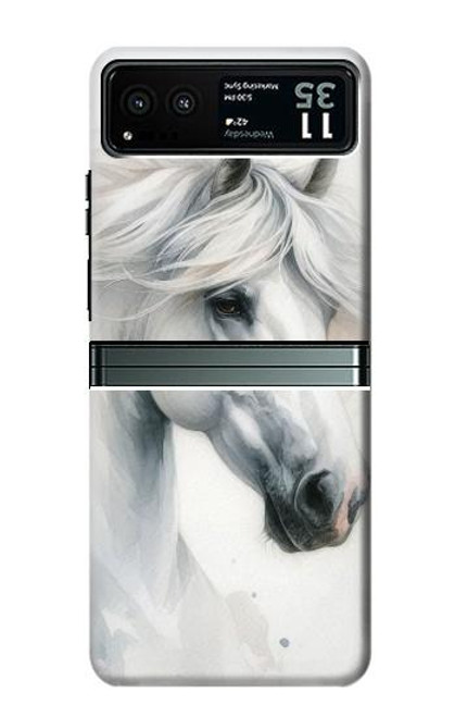 S4025 White Horse Painting Case For Motorola Razr 40