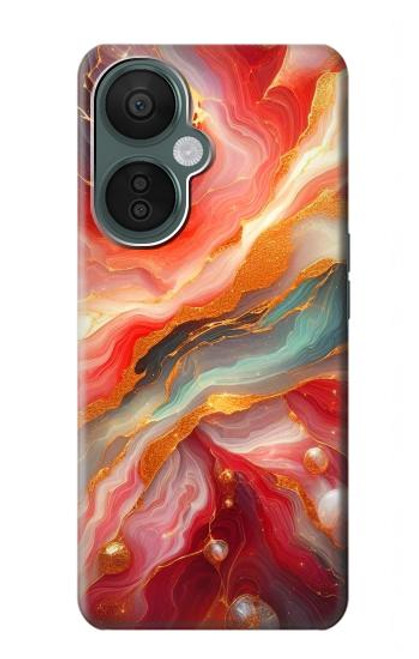 S4012 Red Marble Gold Veins Case For OnePlus Nord CE 3 Lite, Nord N30 5G