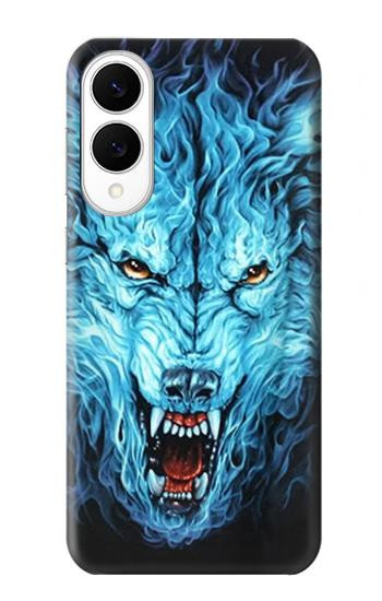 S0752 Blue Fire Grim Wolf Case For Samsung Galaxy S25 Edge