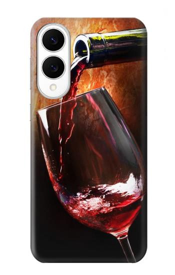 S2396 Red Wine Bottle And Glass Case For Samsung Galaxy S25 Edge