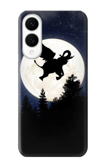 S3323 Flying Elephant Full Moon Night Case For Samsung Galaxy S25 Edge