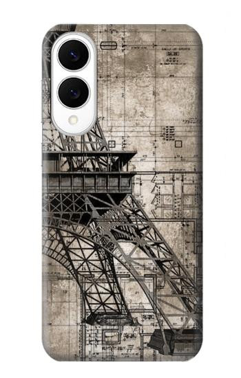 S3416 Eiffel Tower Blueprint Case For Samsung Galaxy S25 Edge