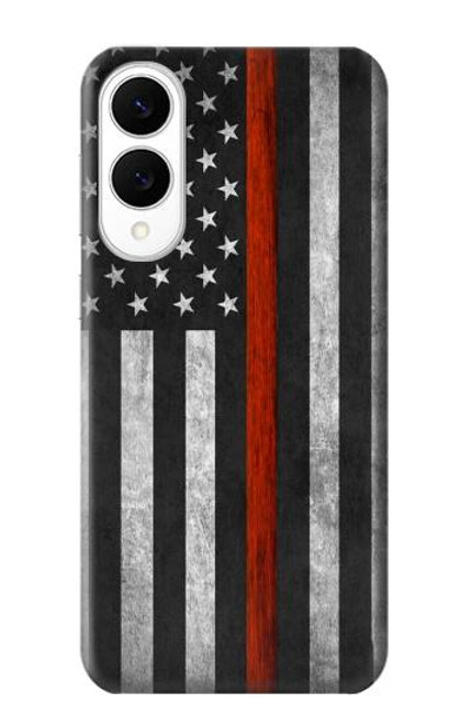 S3472 Firefighter Thin Red Line Flag Case For Samsung Galaxy S25 Edge