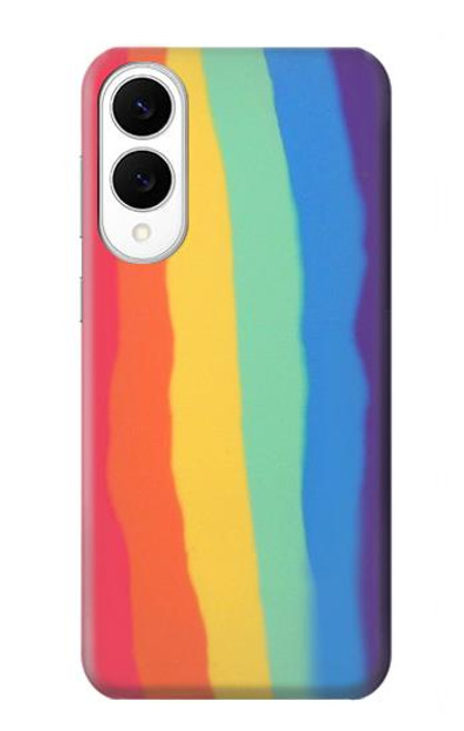 S3799 Cute Vertical Watercolor Rainbow Case For Samsung Galaxy S25 Edge