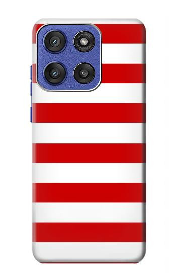 S2364 Red and White Striped Case For Motorola Moto G Stylus 5G (2025,2026), Edge 60 Stylus