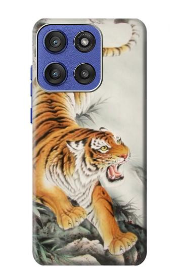 S2751 Chinese Tiger Brush Painting Case For Motorola Moto G Stylus 5G (2025,2026), Edge 60 Stylus