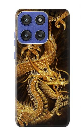 S2804 Chinese Gold Dragon Printed Case For Motorola Moto G Stylus 5G (2025,2026), Edge 60 Stylus