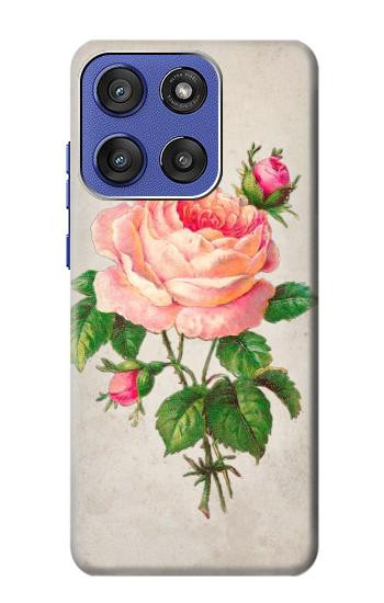 S3079 Vintage Pink Rose Case For Motorola Moto G Stylus 5G (2025,2026), Edge 60 Stylus