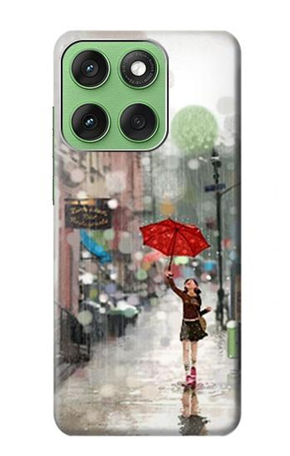 S0108 Girl in The Rain Case For Motorola Edge 60
