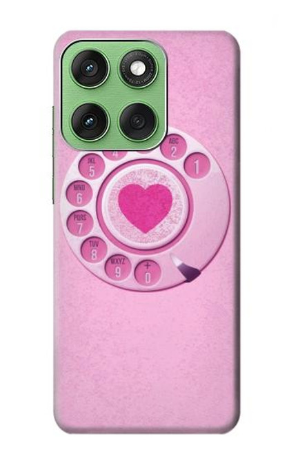 S2847 Pink Retro Rotary Phone Case For Motorola Edge 60