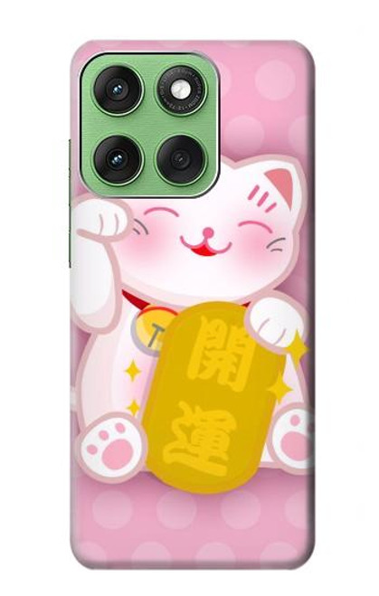 S3025 Pink Maneki Neko Lucky Cat Case For Motorola Edge 60